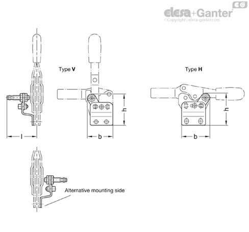 GN 801.4-V Sensor Holders For toggle clamp with vertical tension lever